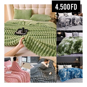 Couvertures en fausse fourrure ultra douce + 2 taies offertes