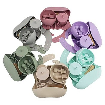 Ensemble d’alimentation en silicone pour bébé