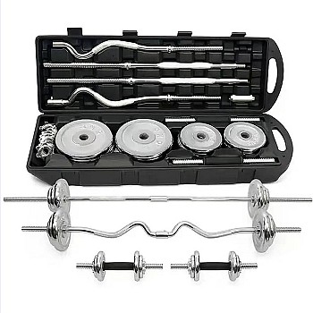Ensemble de Musculation 55 kg avec 2 barres neuves