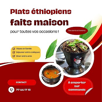 Plats éthiopiens et desserts européens à emporter - Commandez maintenant !