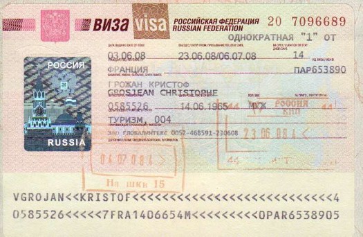 Invitation pour le visa russe