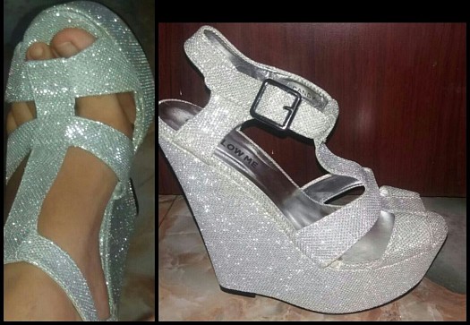 Chaussures argenté crystal