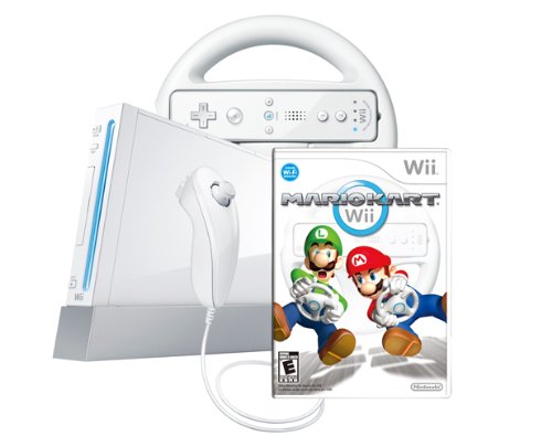 Wii Console with Mario Kart Wii