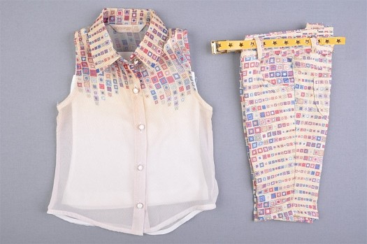 Ensemble tendance chemisier en voile +pantacourt