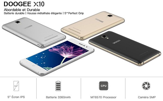 Smartphone Pas Cher - Tout neuf et scellé, jamais utilisé - DOOGEE X10 -  Capacité 8 Go- Mémoire 512 Mo, Extensible à 32 Go - Camera 5 MP+2MP -  Batterie 3360 mAH - Vendeur Professionnel à Djibouti