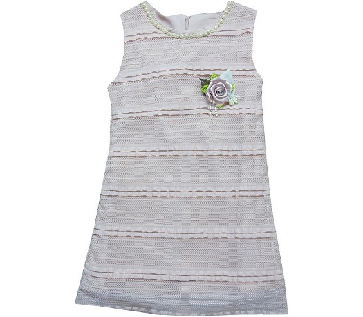 Robe fille col orné de perle