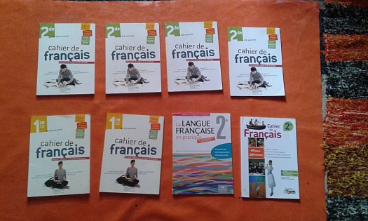 Cahiers de français neufs et non utilisés des classes de seconde et première.