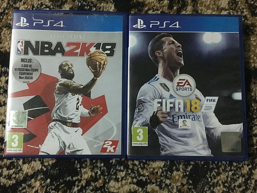 CD FIFA 18 + CD NBA 2k18 pour PS4