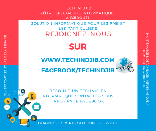 Tech In Djib | Votre spécialiste Informatique , Dépannage et Solution Informatique pour PME et Particulier a Djibouti.