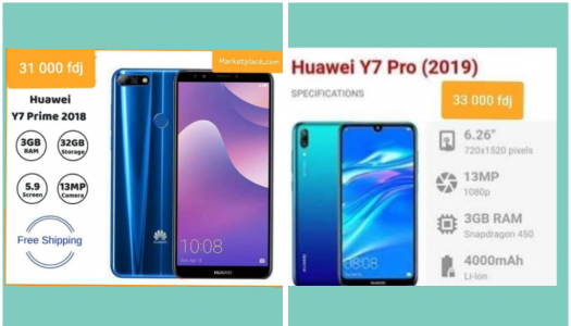 Huawei y7 prime et Huawei y7 pro y compris anti casse + protége