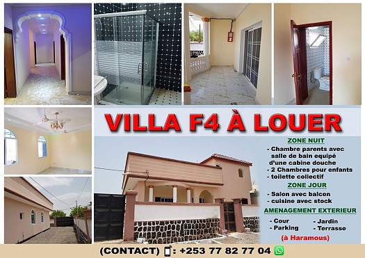 Villa F4 à Haramous près de la mer