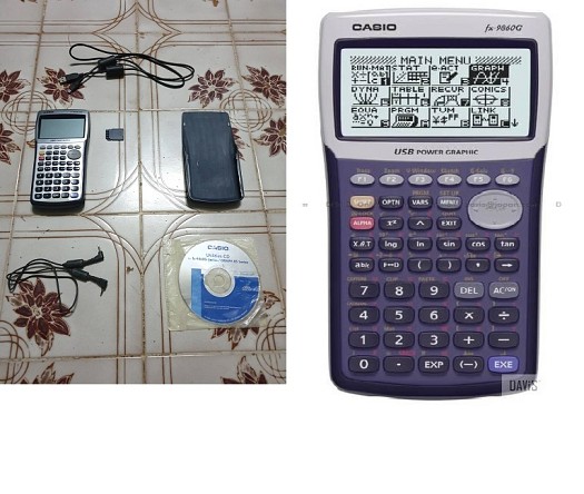 Calculatrice graphique occasion Casio fx-9860G avec tout ses accessoires !!