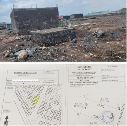 Parcelle terrain au cite Nassib 120 m² fosse déjà construite