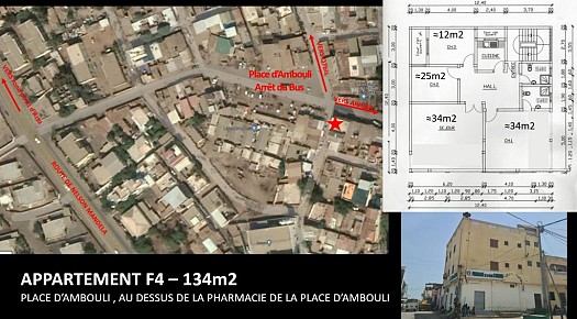Appartement F4 -134 m2 + Terrasse - Place d\'Ambouli