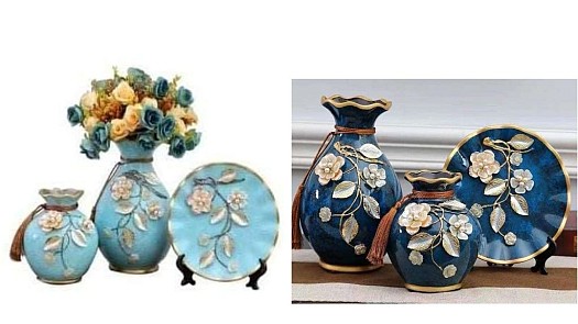 Ensemble de 3 vases décoratifs en céramique