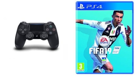 2 manettes ps4 avec Fifa 19