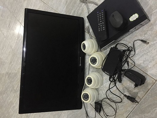 CCTV camera with monitor