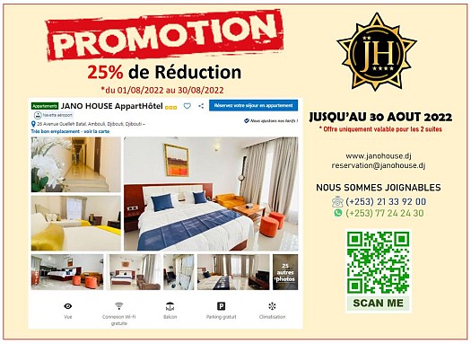 JANOHOUSE Appart’Hôtel – Promotion pour le mois d'août 2022