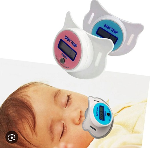 Thermomètre tétine pour bébé, rose ou bleu