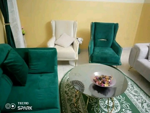 Salon moderne avec table de base en excellent état