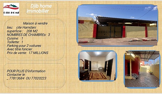 Maison à vendre à la cité Hamdani par l\'agence Djib Home