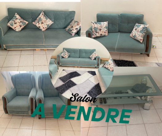 Salon complet d\'occasion, design moderne, en bonne état