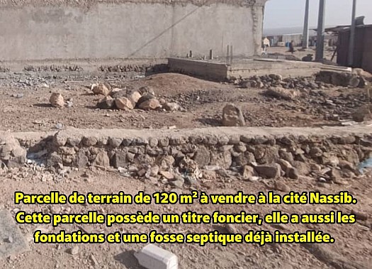 Terrain de 120 m² avec titre foncier à la cité Nassib