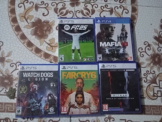 Lot de jeux PS5 et PS4: FC 25, MAFIA 3, WATCH DOGS, FAR CRY 6, HITMAN 3
