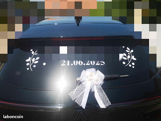 Décoration voiture mariage Just Married