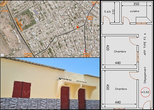 Maison F2 moderne avec terrasse et commodités à Cité-Progrès