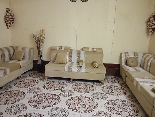 Salon en excellent état avec rideaux et moquette à vendre