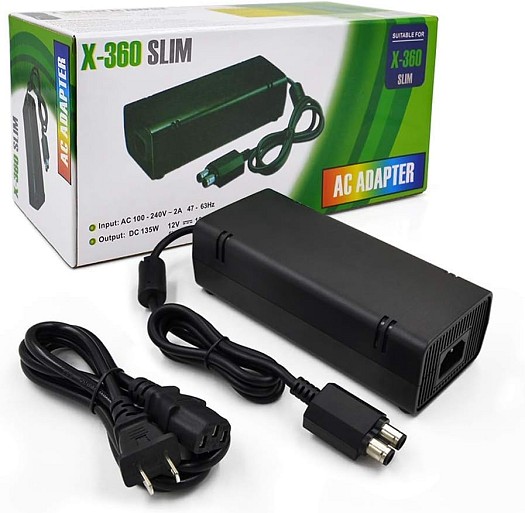 Bloc d\'alimentation pour Xbox 360 Slim avec jeux de vidéos en bonus