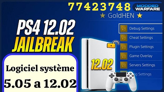 Jailbreak PlayStation 4 disponible Logiciel système 5.05 a 12.02 Et aussi Installation tout les jeux et programmes Playstation 2.3& 4