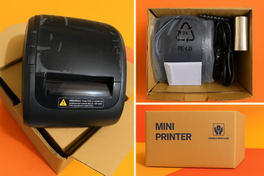 Imprimante Thermique Portable pour Reçus et Étiquettes