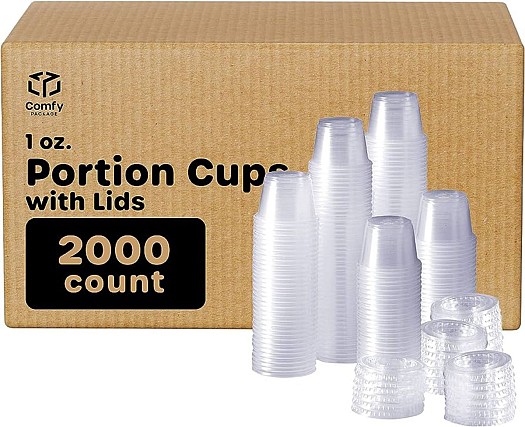 Pots doseurs 30ml en plastique transparent, lot de 2000 pièces