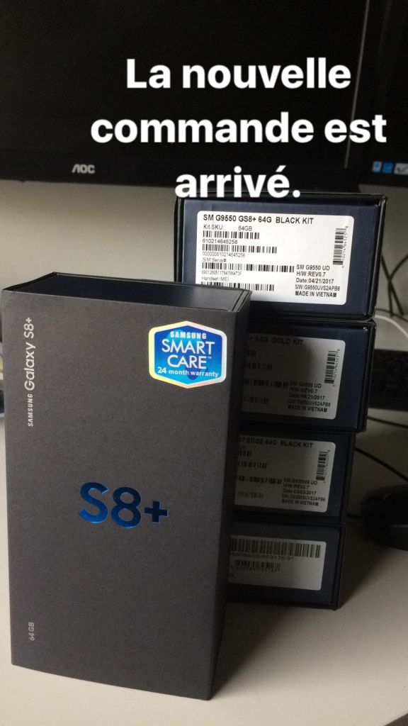 3 Samsung Galaxy S8 +, 1 Samsung Galaxy S8 et 1 Samsung S7 edge