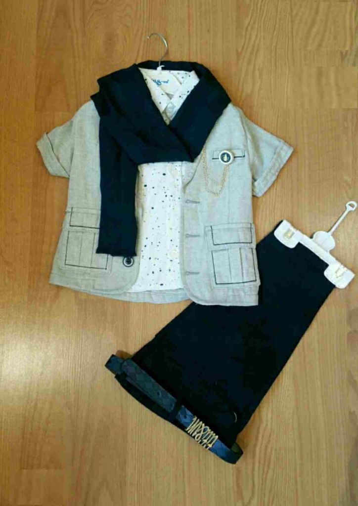 Ensemble garçon 3 pièces + foulard