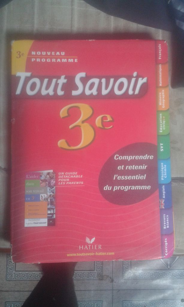 Annale Hatier Tout savoir 3e