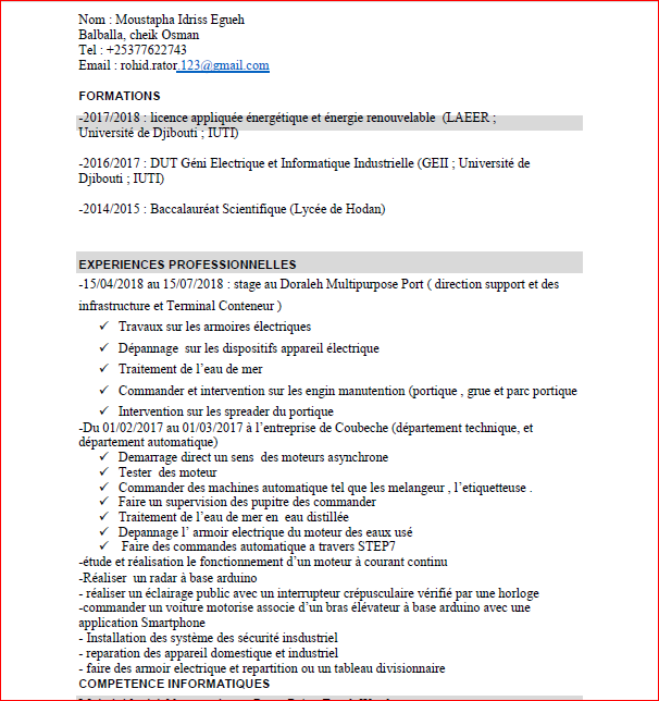 TECHNICIEN ELECTRIQUE